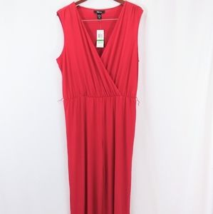 3/$15 Style & Co red surplice neckline jumpsuit